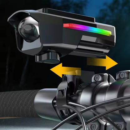 BUCKLOS Bike Light Solar Power Bicycle Front Light Highlight LED with Colorful Side Lamp Cycling Lights Bicycle Accessories