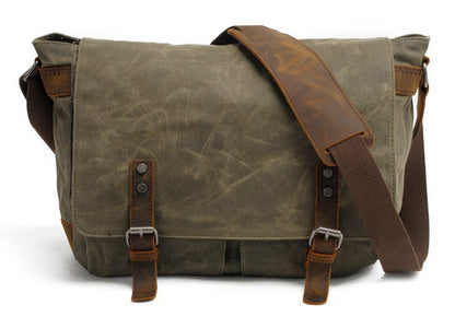 New Fashion Thick Wax Canvas Men Shoulder bag Messenger bag Men Crossbody Bag Vintage male Leisure Sling bag Casual Boy