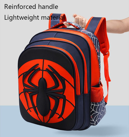Bolsa Tiracolo Infantil Aranha 3D Tridimensional Desenho Animado, Estojo Escolar Menino Menina Adolescente, Mochila Infantil 2 Peças Impermeável