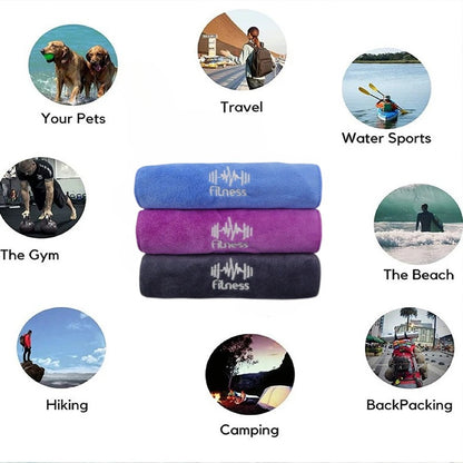 Outdoor sports super absorbent soft and quick drying towel, beach towel can be used for fitness, swimming, outdoor hiking, yoga
