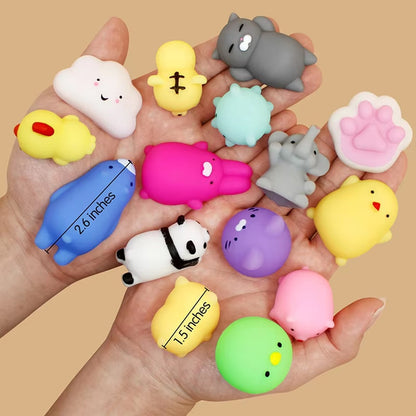 4/5/6PCS Kawaii Squishies Mochi Animal Antistress Toys Stress Relief Ball Relaxing Mood Squeeze Gifts Party Favors for Birthday