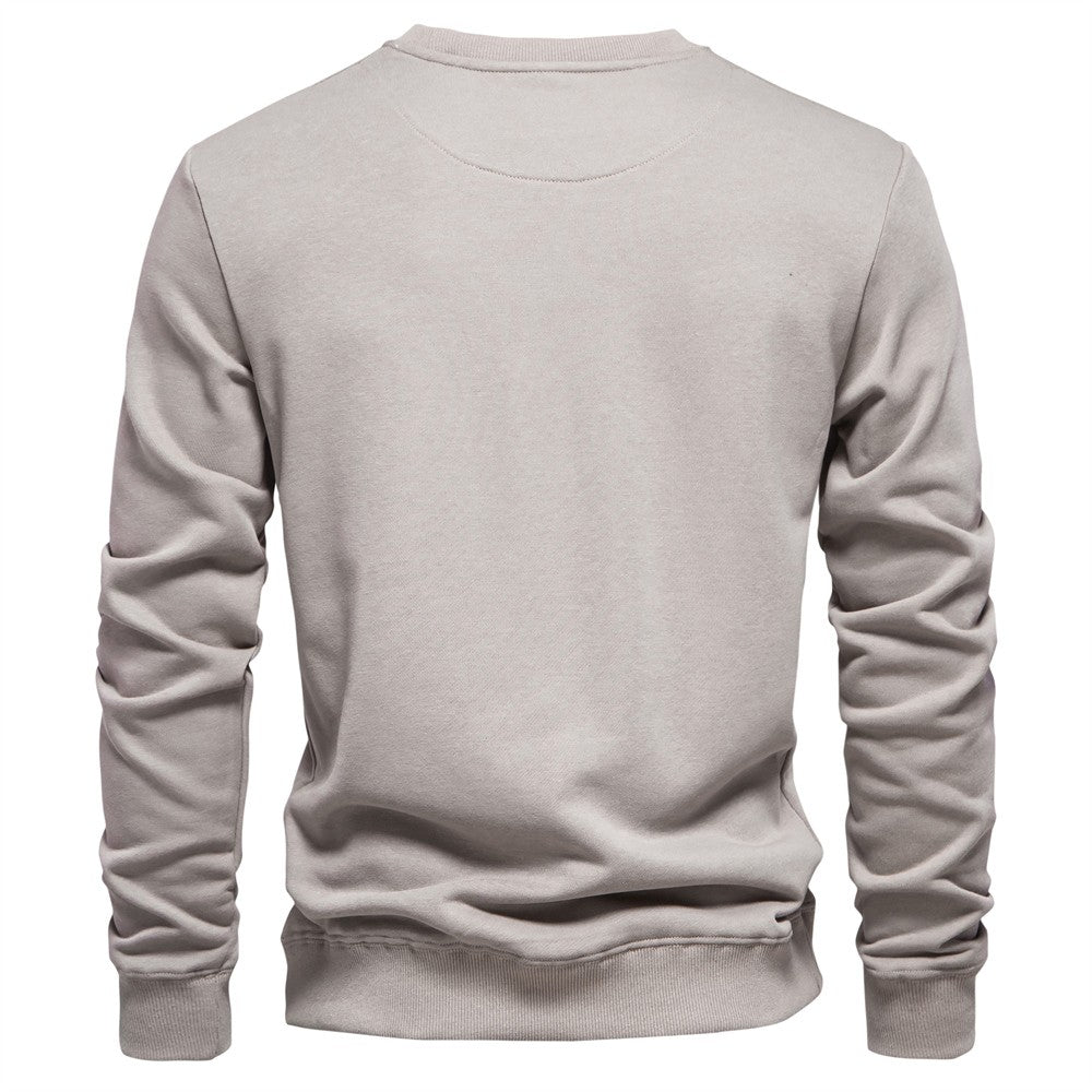 AIOPESON Cotton-blend Mens Crew Neck Solid Color Sweatshirts Pullover Casual Sport Sweatshirt for Men