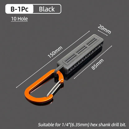 Suporte de Bits de Chave de Fenda Hexagonal de 1/4" Portátil Estojo Organizador com 10/22 Furos para Armazenamento de Bits de Broca para Cabeças de Chave de Fenda Ferramentas de Estojo