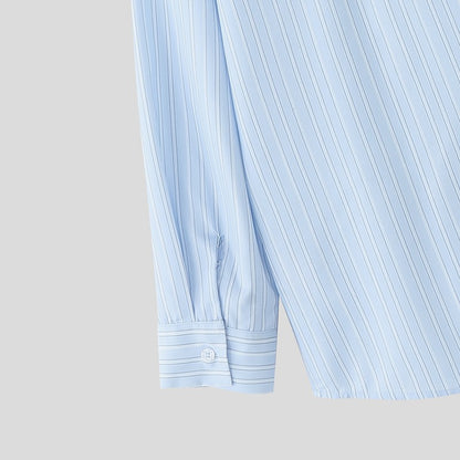 INCERUN Men Striped Shirt Lapel Long Sleeve Lace Up Hollow Out Men Clothing Oversize Korean Style Streetwear Casual Shirts Men