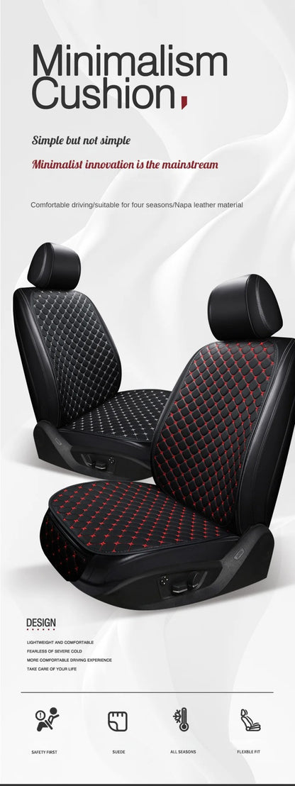 Kcimo Pu Leather Car Seat Cover Seat Back Soft Cushion Universal Front and Rear Car Seat Cushion Chair Carpet Pad Four Seasons