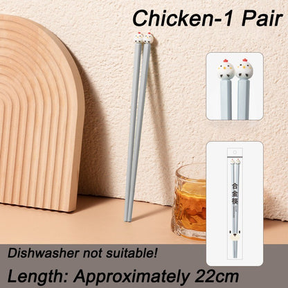 22cm 3D Bonitos Desenhos Animados Animais Hashi Para Crianças Hashi Chinês Comida Sushi Varas Casa Cozinha Louça Jantar Ferramenta de Cozinha