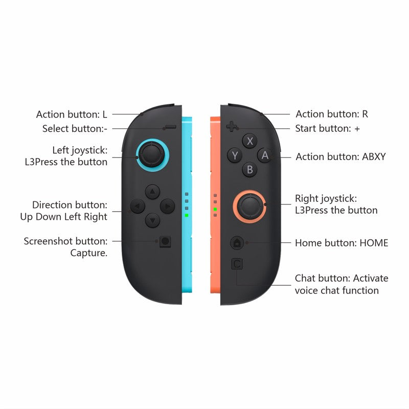 for Joy Con Controller for Nintendo for Switch 2 NS2 Magnetic Motion 9-Axis Gyro One-Key Wake Up Wireless Gamepad
