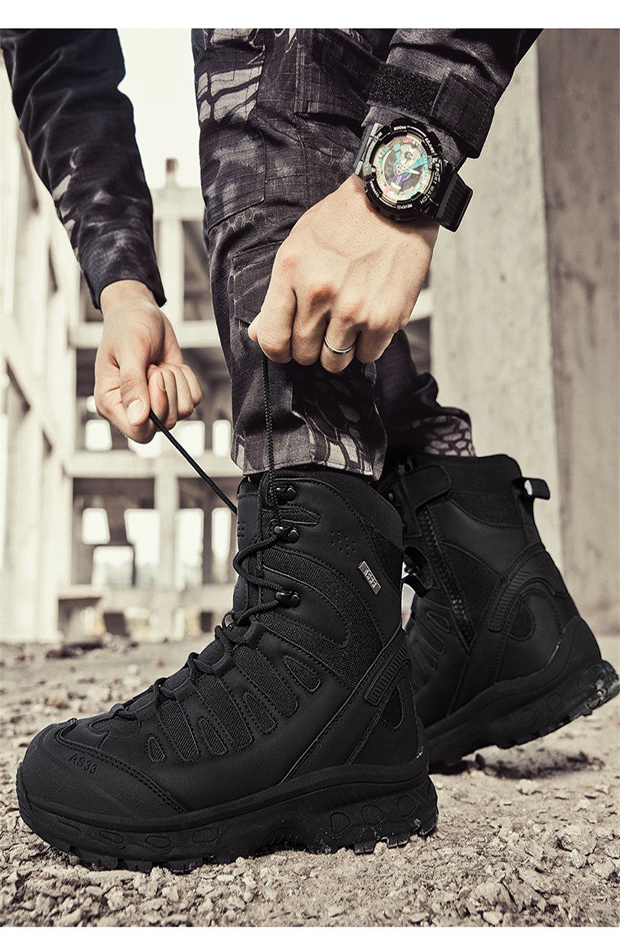 High Top Waterproof Men's Tactical Boots Hiking Shoes Large Size 47 Outdoor Sneakers Hiking Boots Non Slip Motorcycle Boots Men