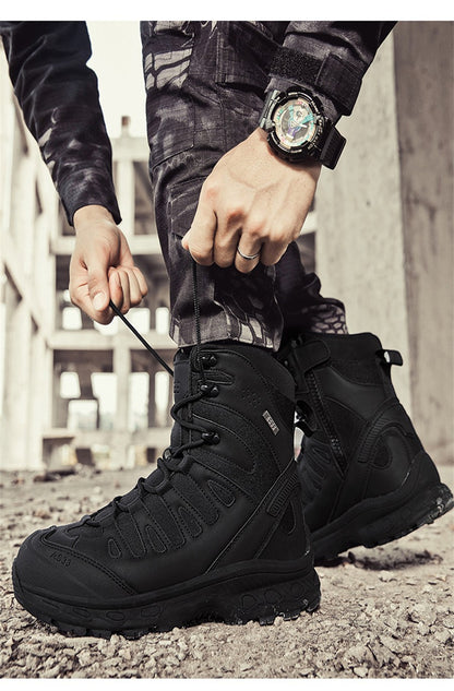 High Top Waterproof Men's Tactical Boots Hiking Shoes Large Size 47 Outdoor Sneakers Hiking Boots Non Slip Motorcycle Boots Men