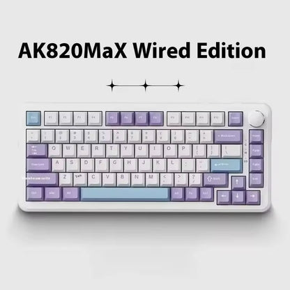 Teclado Gamer Ajazz AK820 Pro com Chave Magnética, Montagem Gasket, Bluetooth 5.1/Wireless 2.4G/USB-C com Fio, Tela TFT, para Mac/Windows