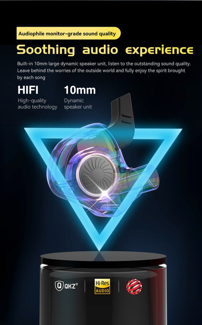 QKZ AK6 Ares EDX PRO 1DD Dynamic Earphones HIFI Music Sport Earbuds In Ear Earphones Sport Noise Cancelling Headset EDXPRO DQ6 Z