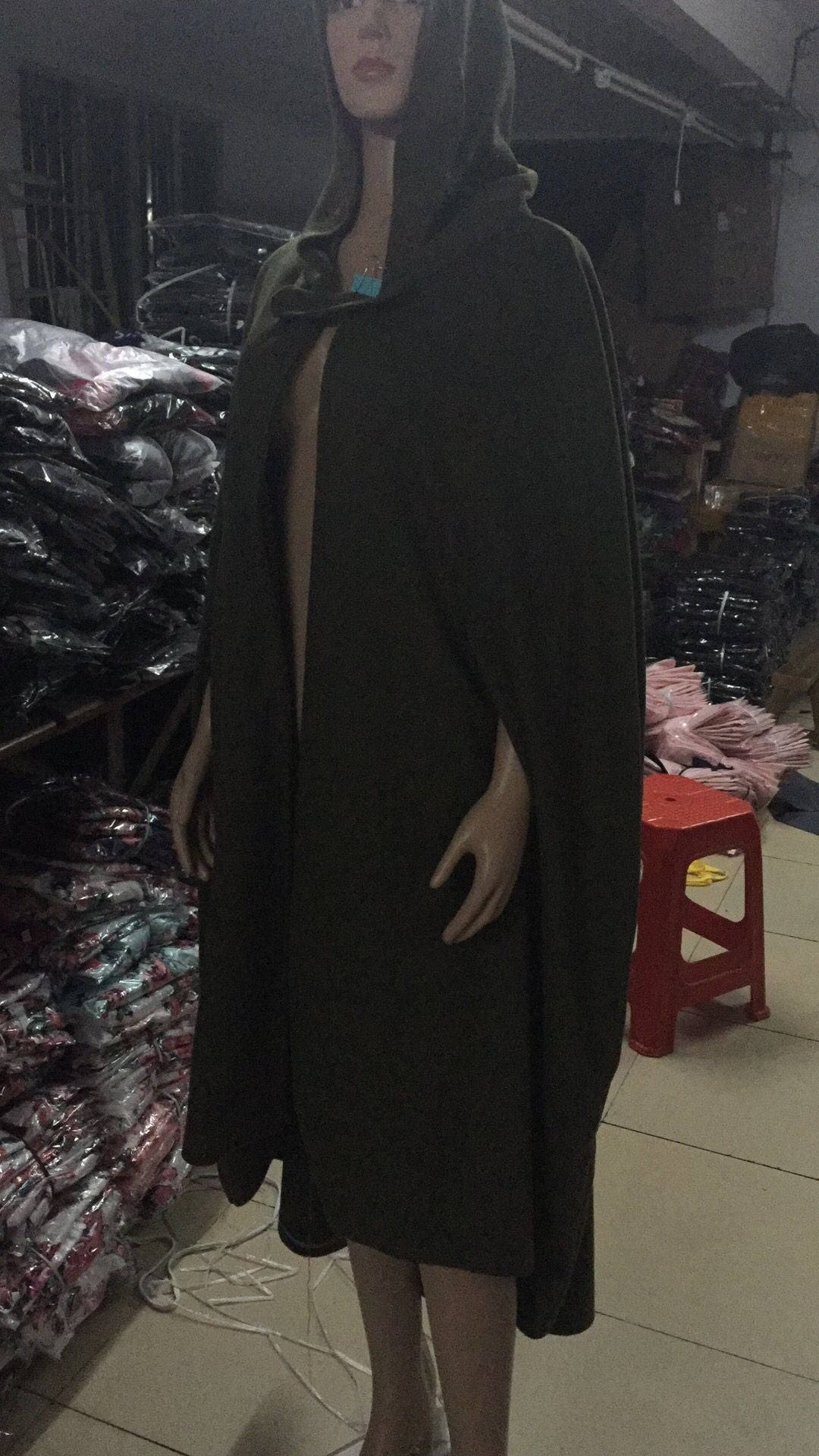 Caped Woolen Overcoat 2025 Europe Five Colors Hooded Shawl Lengthened Cloak Overcoat Woolen Overcoat Woman Windbreaker