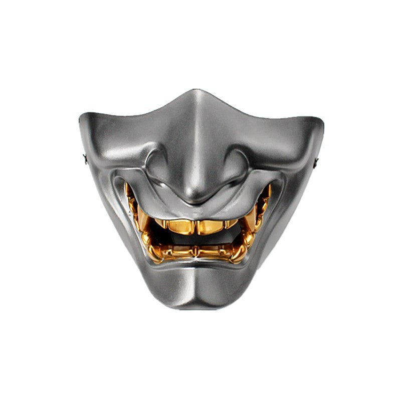 Halloween Cosplay Airsoft Mask Protective Fashion Half Face Mask Prajna Hannya Mask Japanese Samurai Evil Oni Demon Party Decor