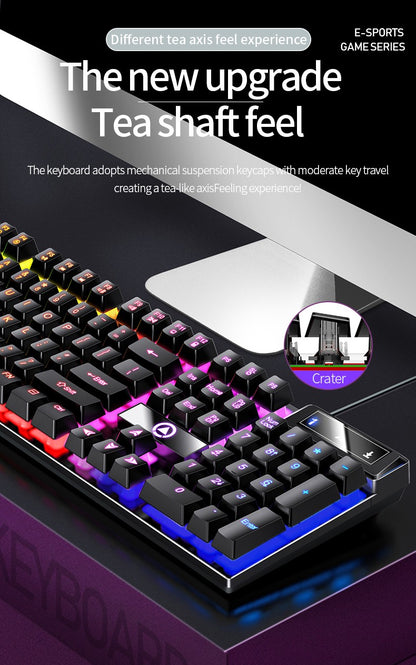 YINDIAO K500 Teclado com Fio para Jogos Notebook Desktops PC Acessórios de Escritório Teclados Gamer de Perfil Baixo com Teclado Numérico