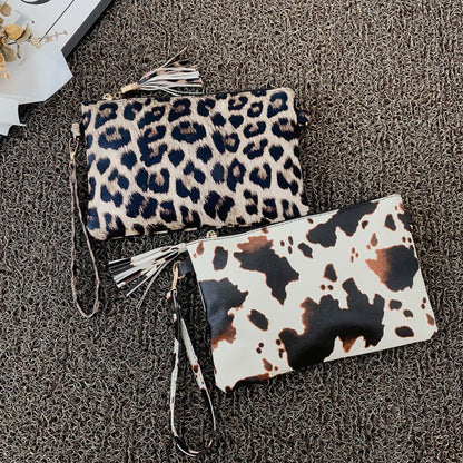 Women Clutch Bag Leopard Print Long Wallets Female Fashion Design PU Leather Wallet Messenger Bag Ladies Elegant Handbag 2025