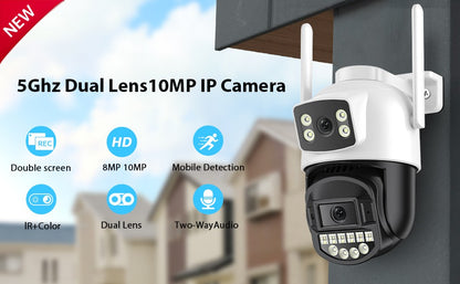 BESDER 4K 8MP 8x Hybrid Zoom Dual Lens PTZ IP Camera WiFi Human Detection 4MP Audio Security Video Surveillance