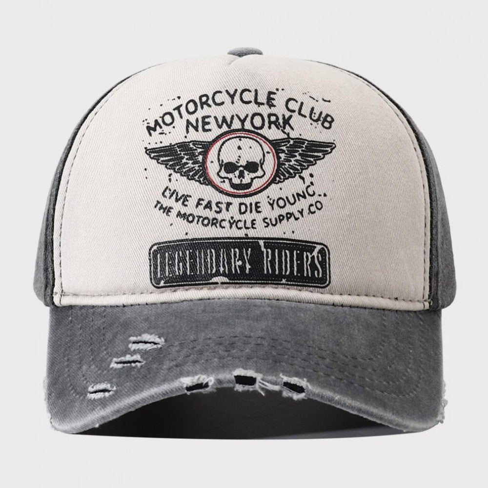 Boné de beisebol estampado de caveira de moda, bonés snapback de algodão lavado com ossos, viseiras de sol ajustáveis ​​da moda para homens e mulheres