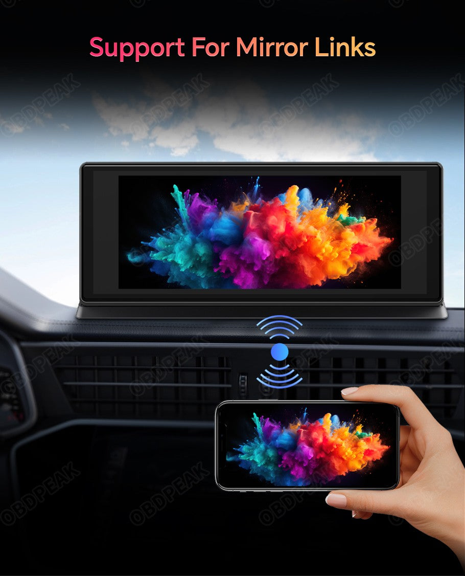 K2 Pro 11.3" DVR Automotivo 4K Câmera Sem Fio Carplay Android Auto Tela AI Câmera de Painel Gravador de Vídeo de Lente Dupla GPS de Navegação de Painel