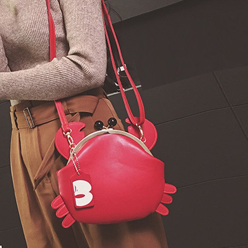 Fashionable Cute Crab-Shaped Versatile Lightweight Women's Crossbody Coin Purse