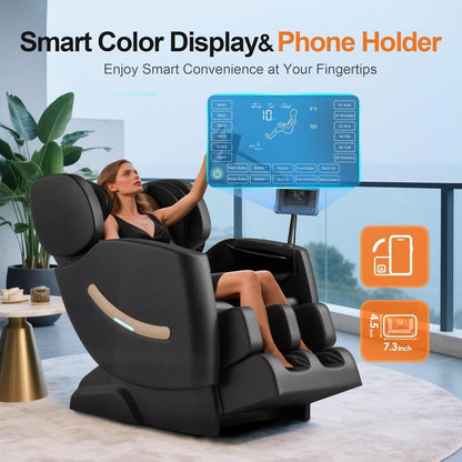 2025 Massage Chair, Zero Gravity Massage Chair Full Body Recliner w/Heat Therapy, 10 Fix Rollers, 20 Airbag, 6 Auto Mode, Extend