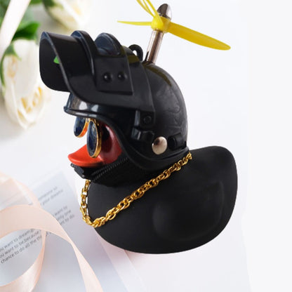 Broken Wind Rubber Duck Motor Accessories Yellow Duck with Helmet Auto Car Accessories Duck In The Car Car Interior Decoration