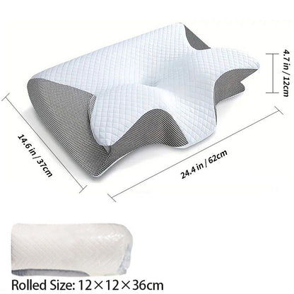 1pc Memory Foam Pillow 2 in 1 Ergonomic Contour Orthopedic Pillows for Sleeping?Cervical Orthopedic Pillow for Neck Pain