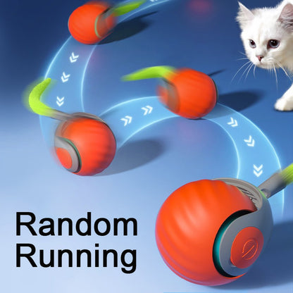 Bola de Brinquedo Inteligente para Gatos com Pena - Bola Elétrica Automática para Gatos com Movimento Ativo para Animais de Estimação