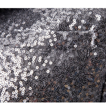Men's Suit Round Sequin Pocket Single Row Button Wedding Groom Stage Show Hosting Dinner Menswear Bar Dance Casual Men Blazer