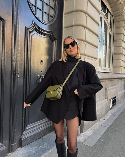 French niche design women's bag, top layer cowhide small square bag, premium texture tofu bag, single shoulder crossbody bag