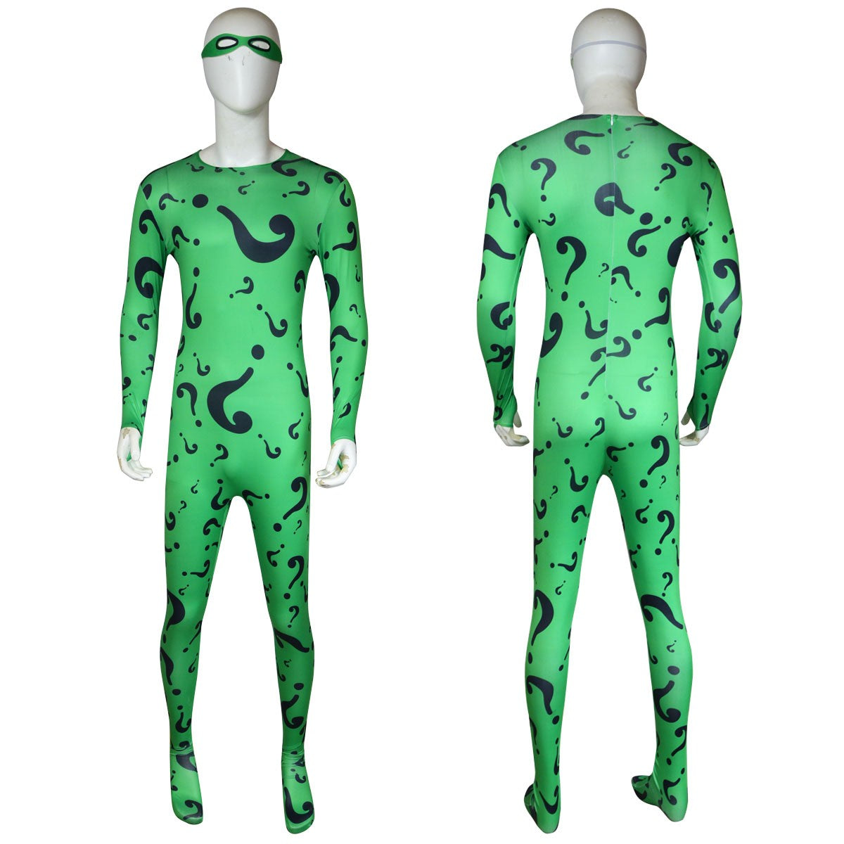 TV Riddler Cosplay Costume Fantasy Uniform Shirt Coat Pants Tie Mask Adult Men Outfits Halloween Carnival Party Disguise Suit