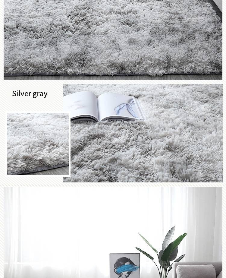 VIKAMA Ultra Soft Shaggy Round Rug Pad Fluffy White Carpet Living Room Home Decor Bedroom Kids Room Salon Thick Pile Carpet