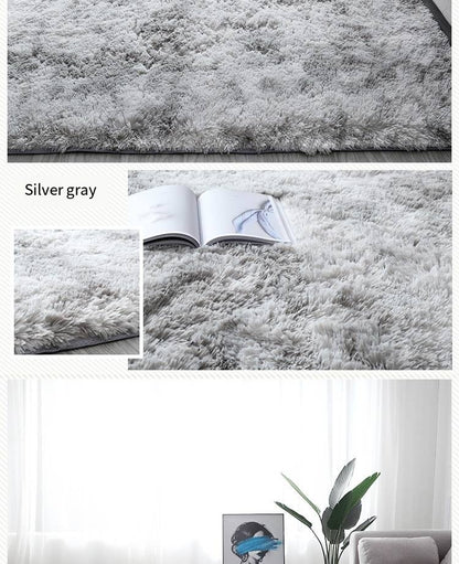 VIKAMA Ultra Soft Shaggy Round Rug Pad Fluffy White Carpet Living Room Home Decor Bedroom Kids Room Salon Thick Pile Carpet