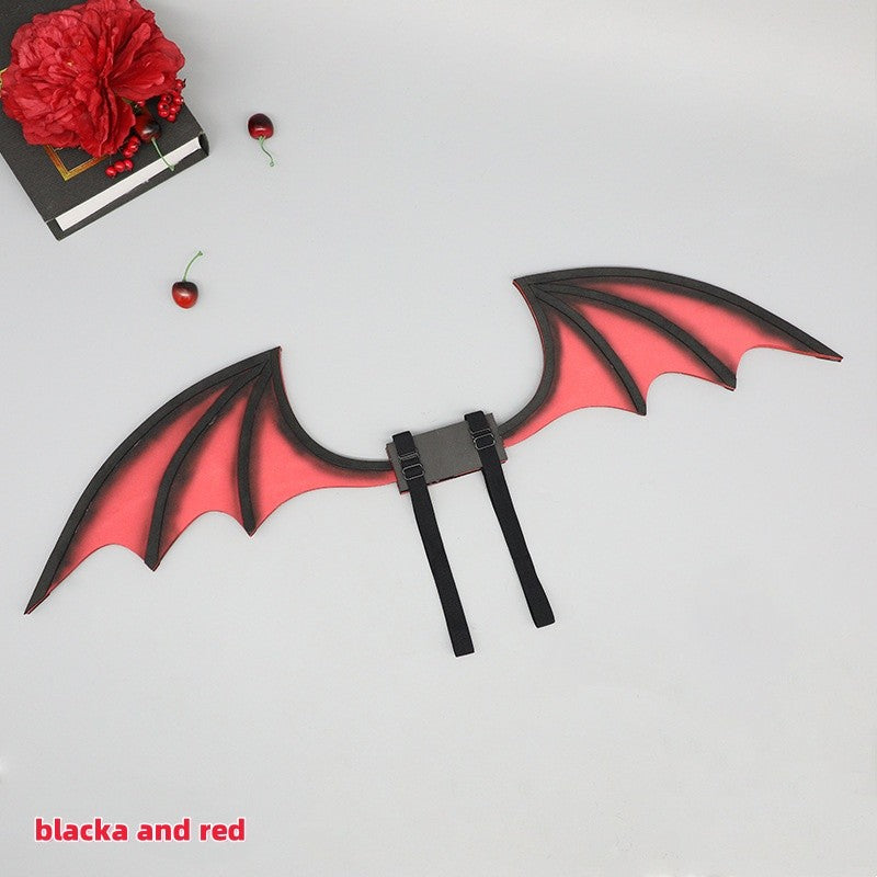 New Handmade Simulation Plush Furry Bat Ears Devil Sweetheart Halloween Bat Cosplay Pros Night Party Animals Hair Band Bat Wing