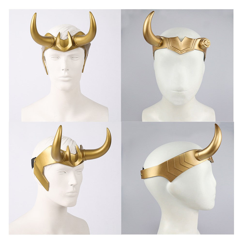 Ragnarok Loki Helmet Horns Latex Crown Mask Halloween Cosplay Costume Props for Adult Men Women Anime
