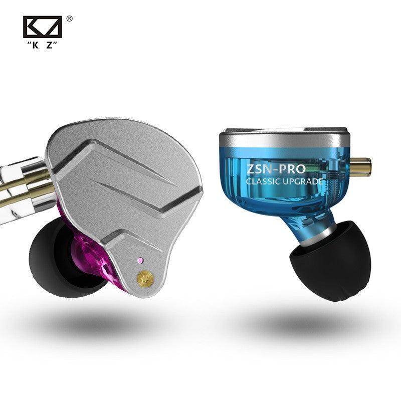 Fone de ouvido intra-auricular KZ ZSN PRO 1BA 1DD híbrido com cancelamento de ruído HIFI Esportivo Fone de ouvido ZES ZEXPRO EDC EDS DQ6S