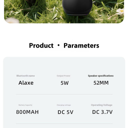 Mini Caixa de Som Bluetooth Portátil Sem Fio com Cancelamento de Ruído Alaxe para Festas, Acampamentos, Luz RGB e Subwoofer para Ambientes Externos