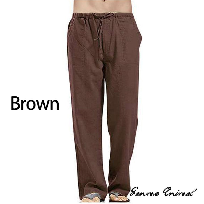 Fashion Mens Linen Wide Pants Korean Trousers Oversize Sports Streetwear Male Spring Yoga Pants Casual Men Clothing Sweatpants