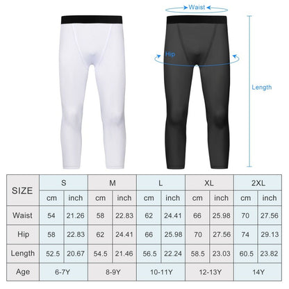 Single Leg Basketball Leggings Quick Drying 6-14 Years Teen Boys Running Football Yoga Fitness Compression Pants Sports