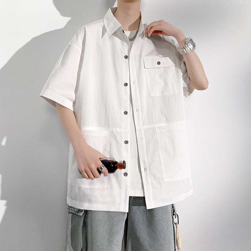 Men Shirt Short Sleeve Summer Sportswear Oversize 6XL 7XL 8XL 10XL Plus Size Formal Casual Streetwear Loose Pocket High Quality
