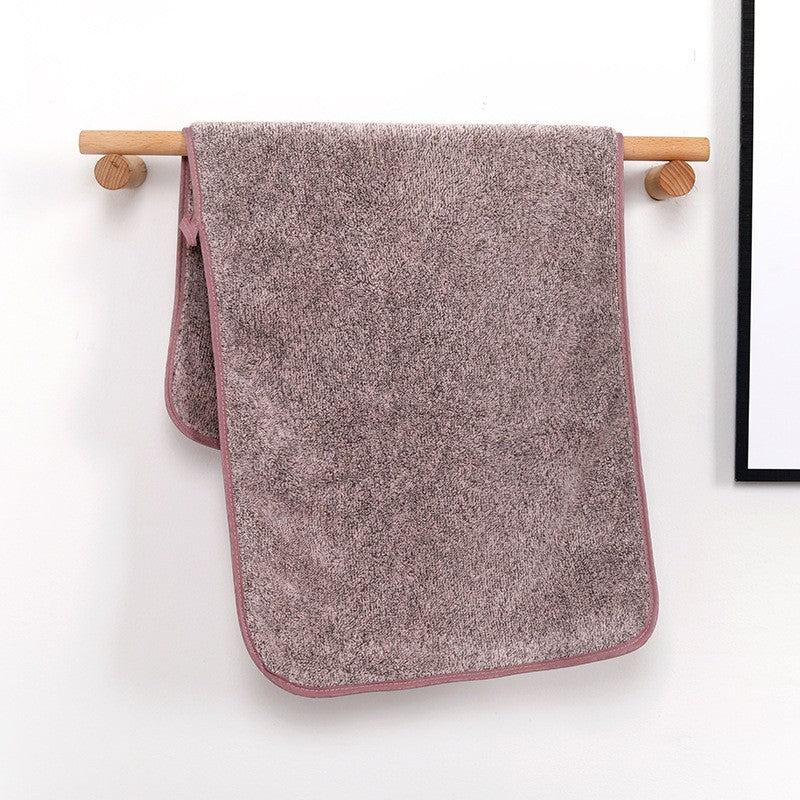 Bamboo charcoal fiber bath towel, dry hair cap, coral velvet, thickened shower gift, antibacterial towel, quick drying for men a