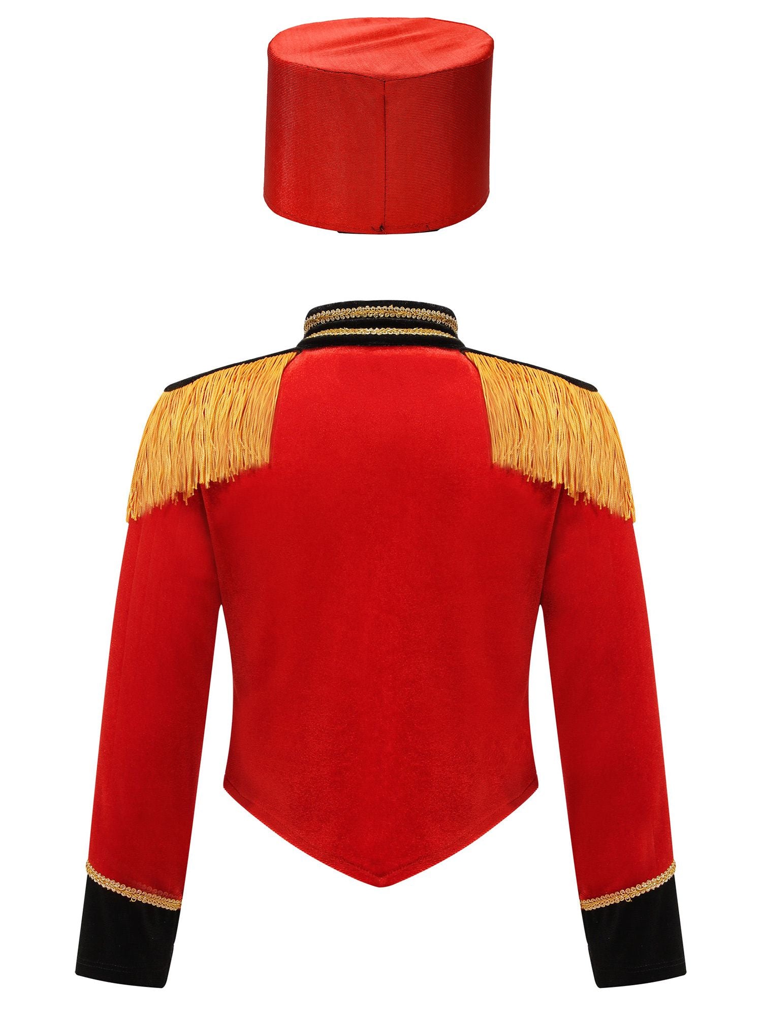 Girls Boys Marching Band Costume Outfits Circus Ringmaster Jacket Coat Team Performance Drummer Drum Major Uniform with Hat Sets