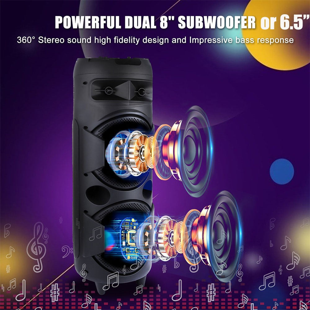 Caixa de som Bluetooth Portátil 6000W Subwoofer Graves Potentes Sistema de Som para Festa Dj Karaokê Luzes RGB Caixa de Som Recarregável