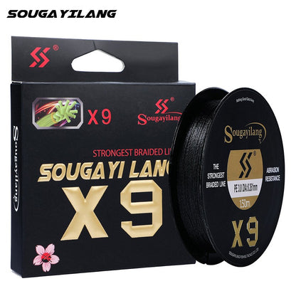 Sougayilang Linha PE de 9 Fios de Alta Qualidade X9 Linha de Afundamento 150M Baixa Memória Linhas de Pesca Trançadas 17-97LB Super Linha de Pesca Japonesa
