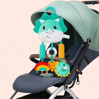 Chocalho Espiral para Berço Brinquedos de Bebê com Desenhos Animados de Animais, Chocalho de Carrinho de Bebê, Brinquedos de Carro para Recém-Nascidos
