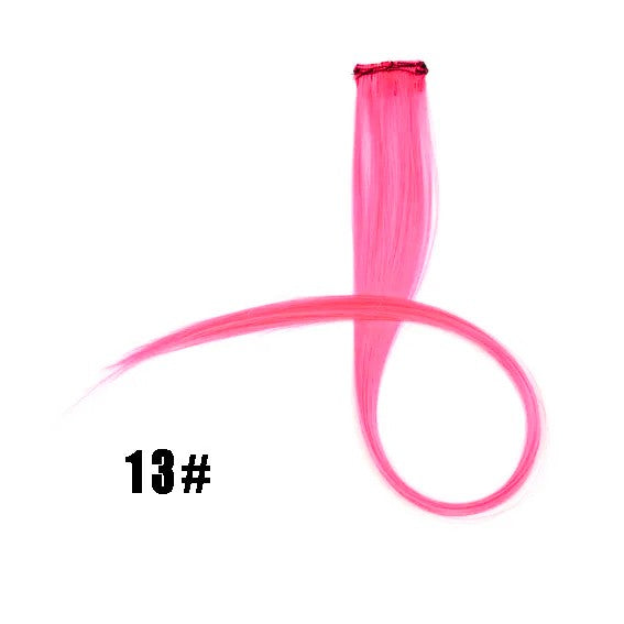 Mega Hair Tic Tac Sintético 55 cm Longo Colorido Liso Peças de Cabelo Sintéticas para Uso Diário Festas