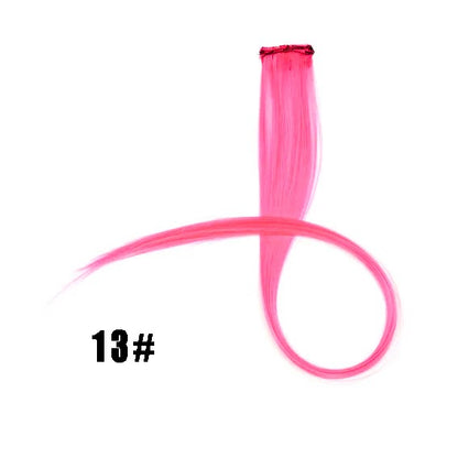 Mega Hair Tic Tac Sintético 55 cm Longo Colorido Liso Peças de Cabelo Sintéticas para Uso Diário Festas
