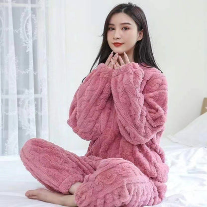 Winter Women's New Pajamas Homewear Suit Women's Fall and Winter Warm Clothes Coral Velvet Leisure Pajamas Padded Homewear