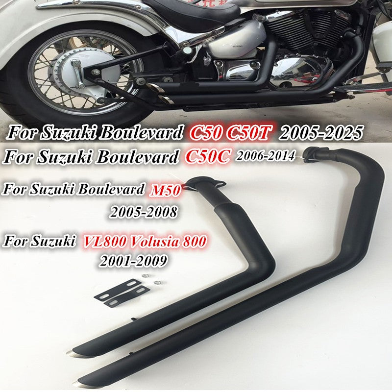 For Motorcycle Duals Exhaust System Muffler For Suzuki Boulevard C50 C50C C50T M50 2005 - 2025 VL800 Volusia 800 2001 - 2009
