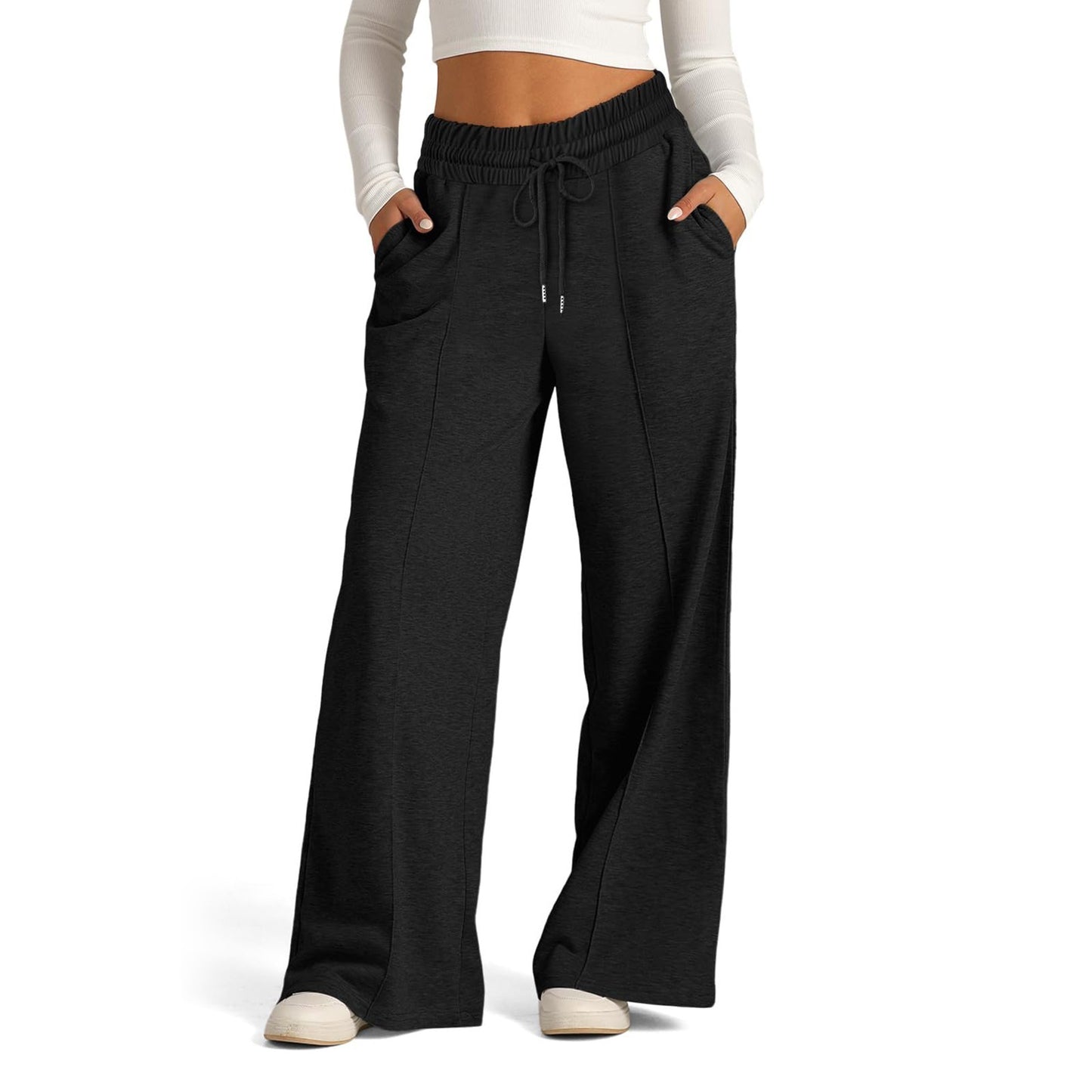 Fleece Sweatpants Women Streetwear Pants High Waist Loose Trousers Casual Straight Sport Wide Leg Baggy Pants Joggers
