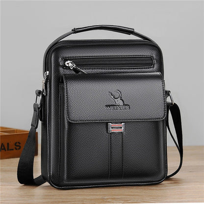 High Quality Men Shoulder Bag Men PU Leather Flaps Men's Crossbody Bags Business Flap Male Solid Messenger Bag Travel Bag